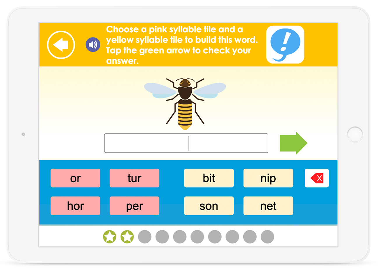 Practice decoding the six syllable types. Read syllables and then build words.